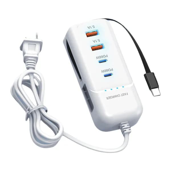 Устройство для зарядки мобильных устройств c PD и 2 USB-портами для деловых поездок