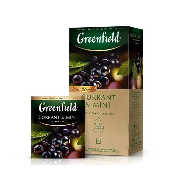 Чай черный в пакетиках для чашки Greenfield Currant & Mint, 25*1,8 г 6012495