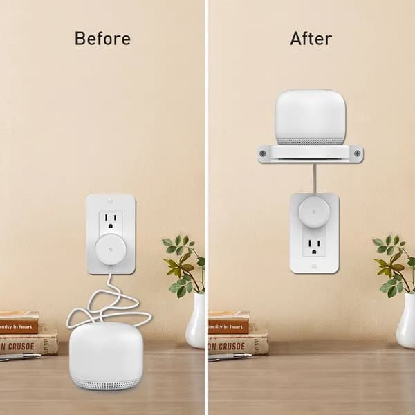 Крепление для Google Nest WiFi и Mini, настенное, с кабель-менеджментом, белое