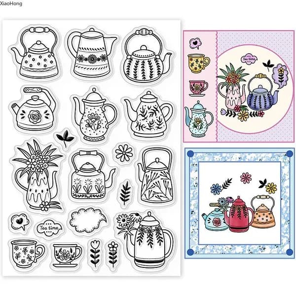 1 шт. Пластиковые штампы для скрапбукинга, фотоальбомов, декоративных открыток, шаблон для чайника 160x110x3 мм