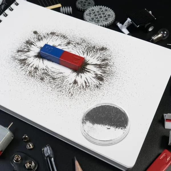 Набор магнитного железного порошка в пластиковой коробке для школьных опытов