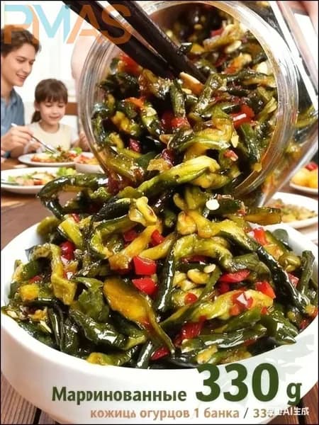 Маринованные кожицы огурцов 1 банка / 330 г