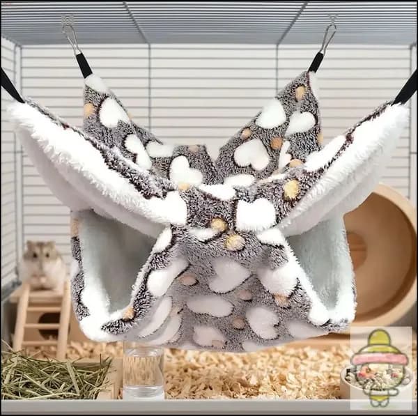мягкий гамак для декоративных крыс, 20 см, цвет какао с сердечками