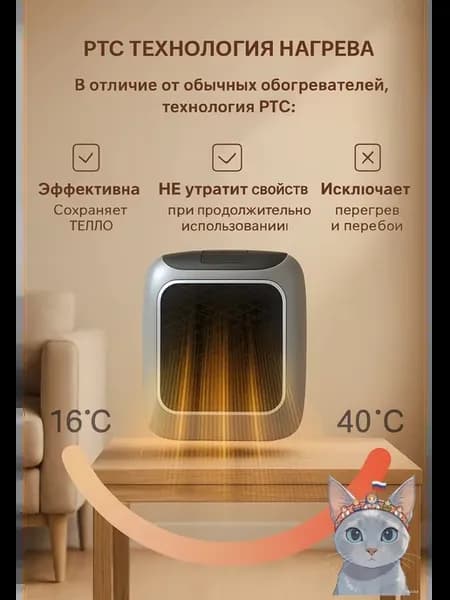 Обогреватель настенный Портативный мини тепловентилятор Эл