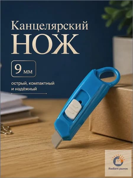 Канцелярский нож 9 мм ТУНДРА MINI, пластиковый корпус