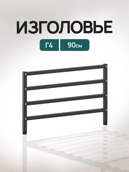Изголовье / изножье Г4 металлическое, универсальное, цвет черный 90см