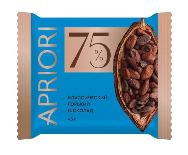Шоколад APRIORI горький 75% какао 45г