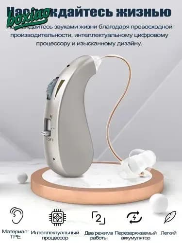 Перезаряжаемый цифровой слуховой аппарат , подходящий для пожилых пациентов с потерей слуха, имеет два режима работы.