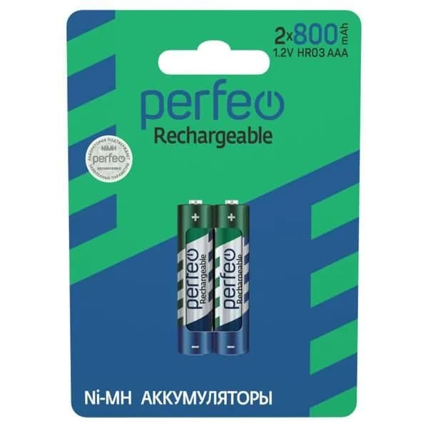 Аккумулятор Perfeo AAA 800mAh Ni-Mh 1.2v BL2 PFAAA800/2BL
