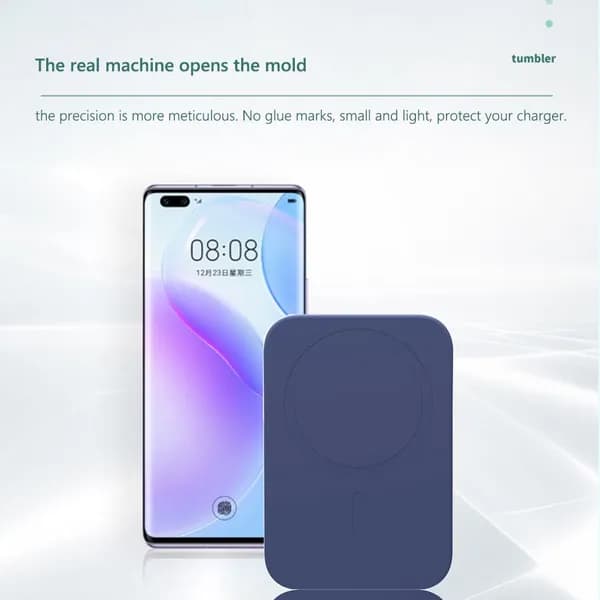 Силиконовый чехол для внешнего аккумулятора Apple Magnetic для iPhone 12 Pro, тёмно-синий