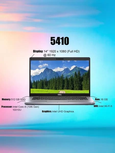Dell Dell Latitude 5410, Как новый Ноутбук 14", Intel Core i5-10310U, RAM 8 ГБ 256 ГБ, Windows Pro, светло-серый, Русская раскладка
