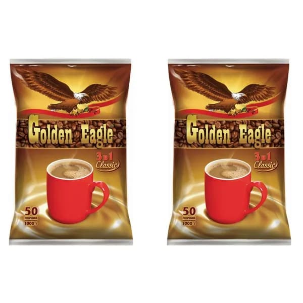 Растворимый кофе Golden Eagle 3 в 1 Classic 50 пакетиков 2 шт