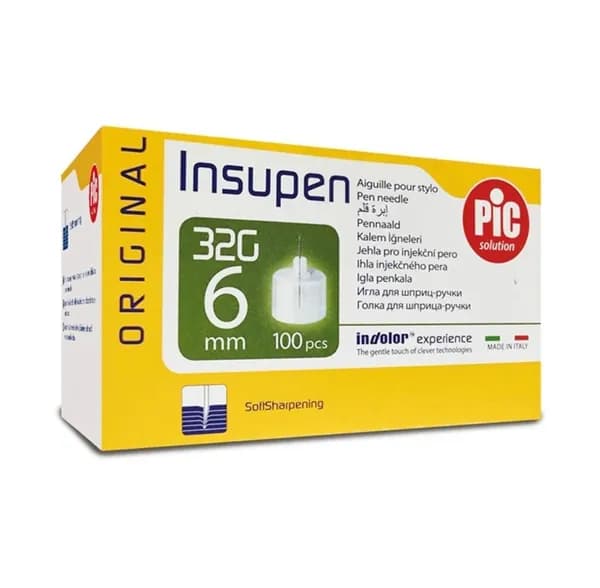 Иглы одноразовые INSUPEN к шприц-ручке 32G (0.23mm x 6mm)100 штук