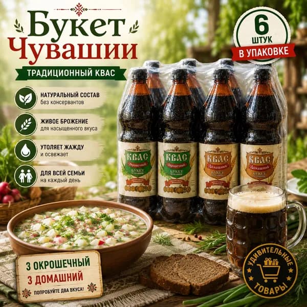 Квасной Дуэт: Букет Чувашии Домашний + Окрошечный