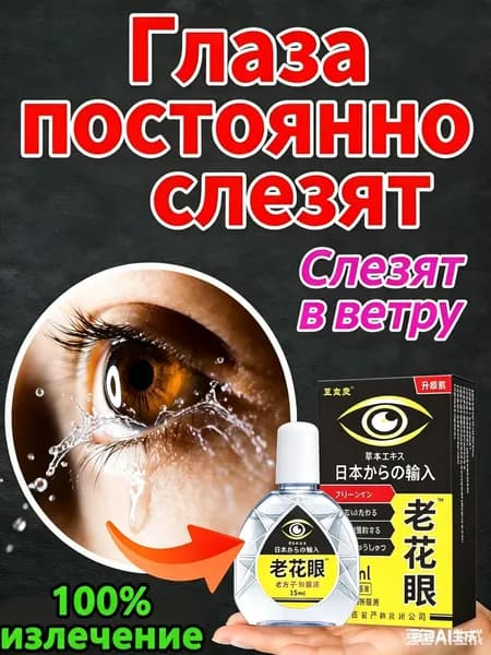 Глазные капли устраняют слезливость при моргании, на ветру и холоде