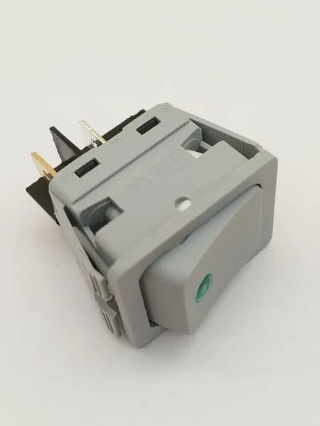 HC-0087923 Выключатель для водонагревателя клавишный C6053PLNAB зеленая линза, серый корпус
