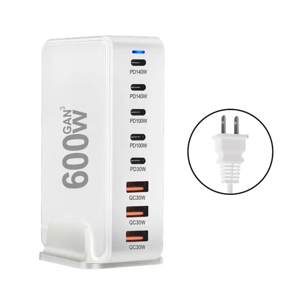 600W 8-портовое зарядное устройство GaN