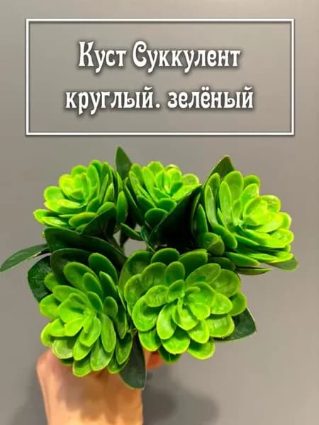 Искусственная зелень, куст "Суккулент круглый" зелёный