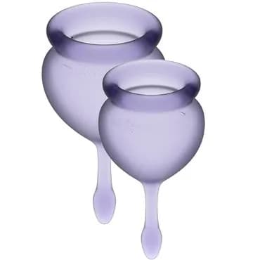 Satisfyer Feel Good Menstrual Cup, лиловый. Набор менструальных чаш, 15 и 20 мл