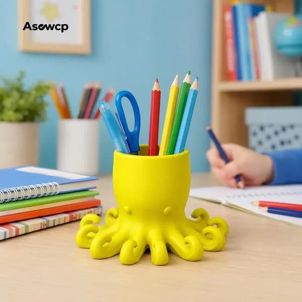Держатель для ручек 3D-печать, осьминог, органайзер на стол в офис или домой