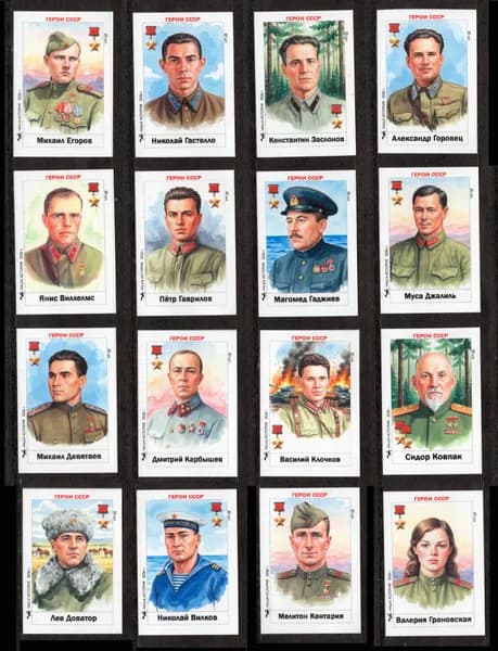 Спичечные этикетки. . Герои СССР (2-й выпуск). Редкий коллекционный набор.