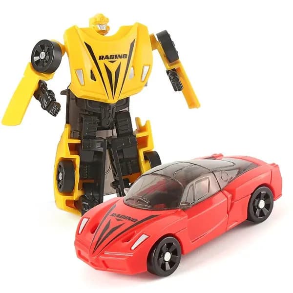 Робот-трансформер Ferrari, детская инерционная машинка для мальчиков 4-6 лет, красно-желтый (микс)