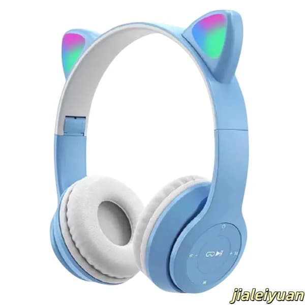 Беспроводные Bluetooth-наушники с подсветкой в виде кошачьих ушей, стереозвук, 8 часов работы