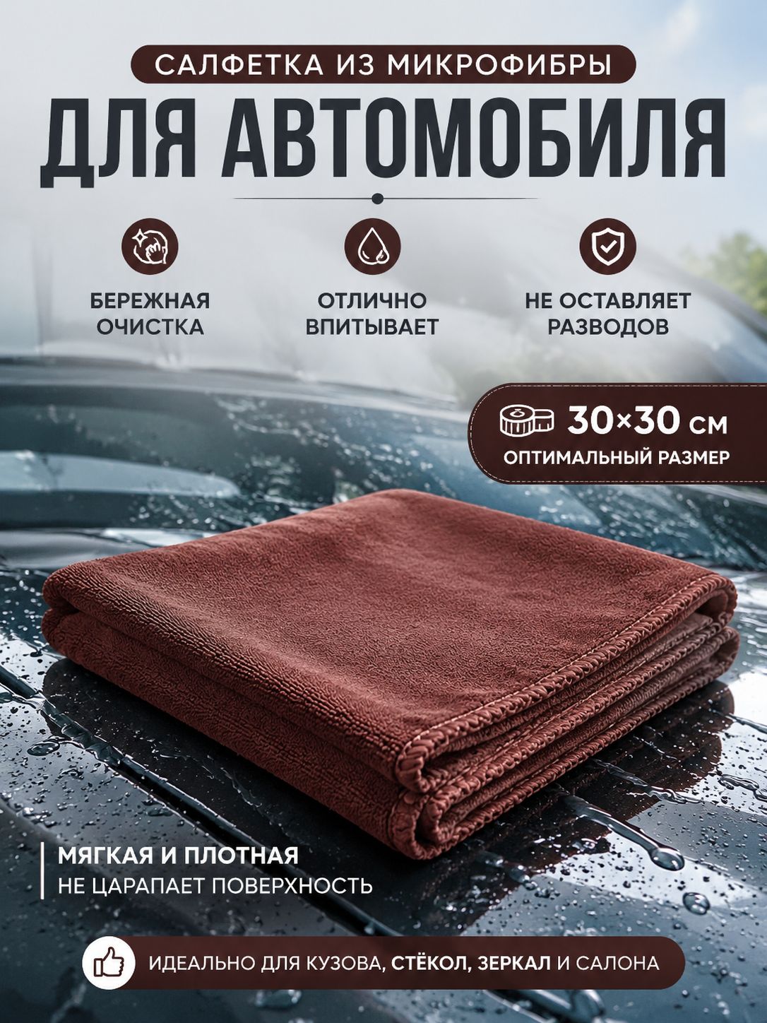 Салфетка автомобильная, 1 шт.