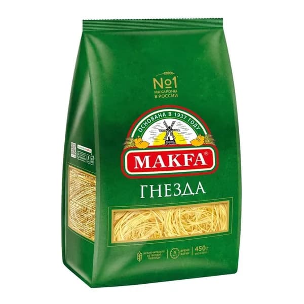 Makfa Макароны Капеллини вермишель, гнезда 450 гр, 1 уп