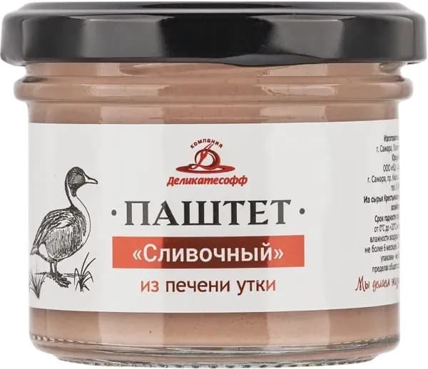 Паштет утиный Деликатесофф сливочный КД с/б, 100 г