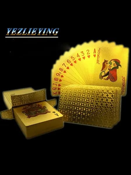 Карты игральные, пластиковые "Gold", 1 колода, 54 карты