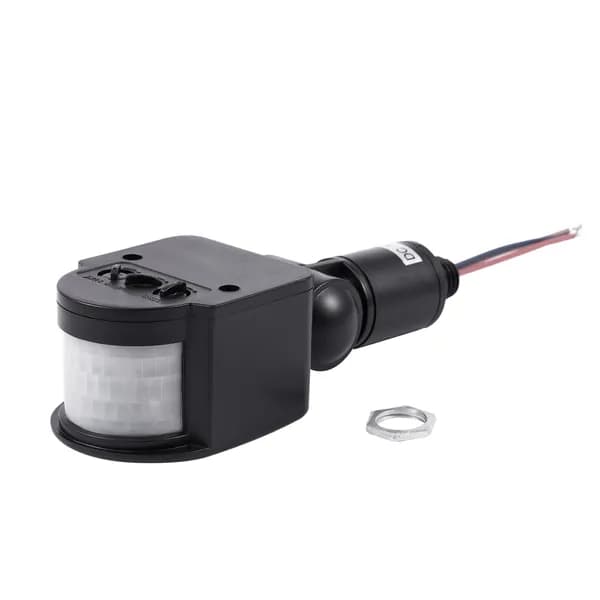 F4Открытый 12V DC автоматический инфракрасный датчик движения PIR совместим с светодиодного освещения, черный