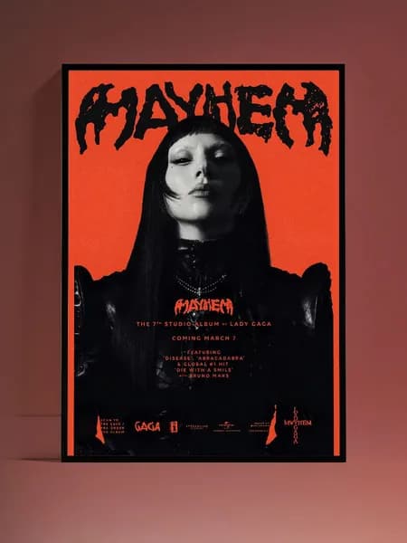 Постер на стену Lady Gaga Mayhem без рамы (29,7х42см)
