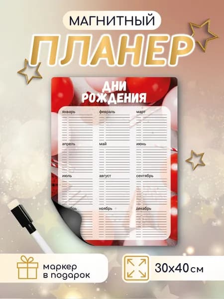 Магнитный планер Дни Рождения