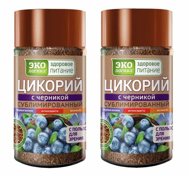 Экологика Цикорий натуральный растворимый с Черникой, 85 гр, 2 упаковки