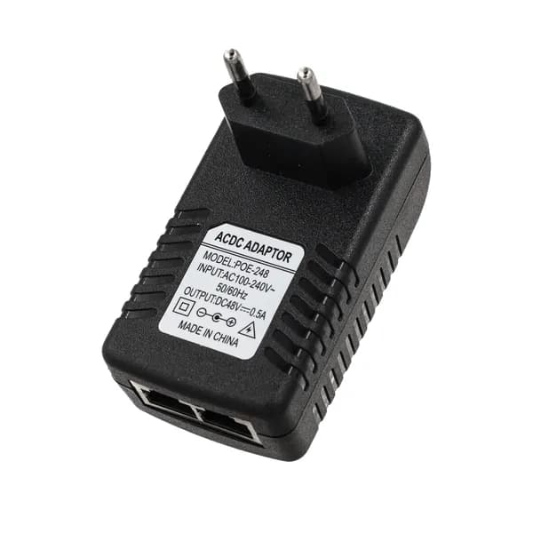 Блок питания / Инжектор питания PoE 24W 48V RJ-45 0.5A для IP-камер видеонаблюдения , телефонов VoIP , систем безопасности и сигнализации . точки доступа беспроводных сетей
