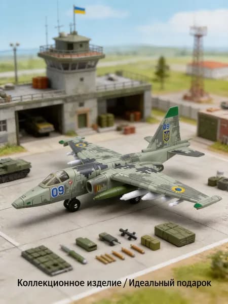 Модель самолёта Su-25 Ястреб в масштабе 1:72, сборная полноразмерная модель с деталями из пластика, истребитель