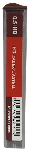 Грифели FABER-CASTELL, HB, 0,5 мм, 12 шт