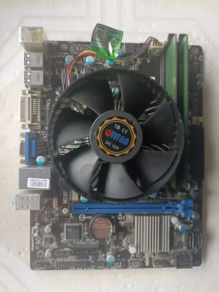 MSI H61M-P314 +CPU i3-2120 (4 потока 2 ядра) + 4Gb +кулер без задней планки, LGA 1155, DDR3, Материнская плата