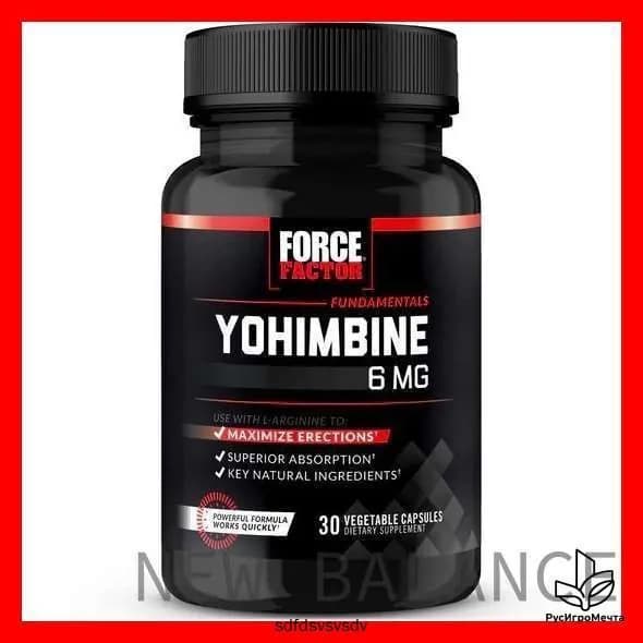 Иохимбин Force Factor YOHIMBINE 6 MG -30 капсул из США