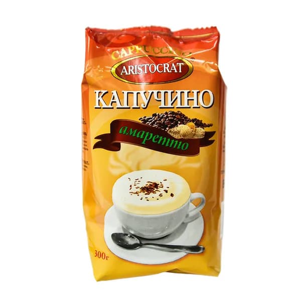 Растворимый кофейный напиток КАПУЧИНО ARISTOСRAT "Амаретто" 300 гр.