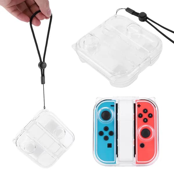 Прозрачный чехол для контроллеров Joy-Con от Nintendo Switch, из поликарбоната, с ремешком