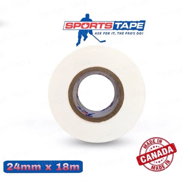 Лента для щитков белая Sports Tape 24mm*18m