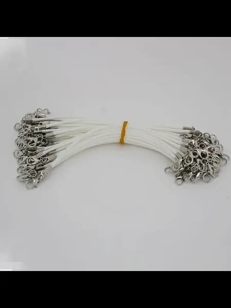 Кожаные вощёные шнуры для бижутерии 20 шт. Белый, white
