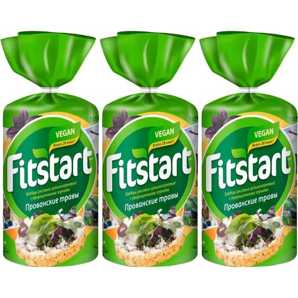 Хлебцы мультизерновые Fitstart Прованские травы 90 г, набор: 3 штуки
