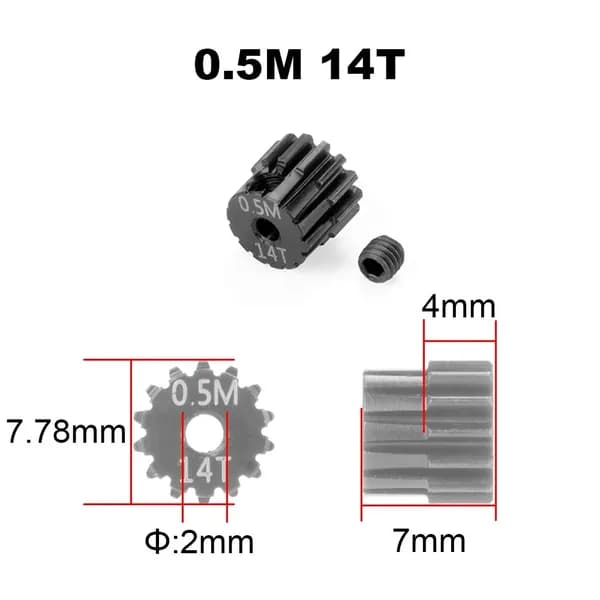 PYFORE шестерни мотора 0.5M 2 мм 13T-27T для RC моделей 1/18 и 1/24 аксессуары для моторов 1525 и 1625