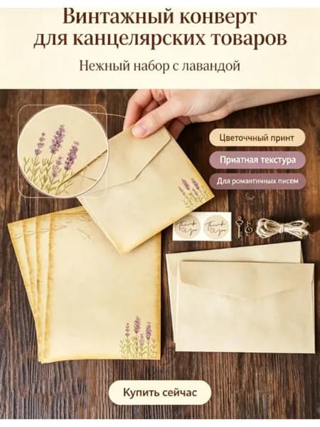 Винтажный конверт для канцелярских товаров
