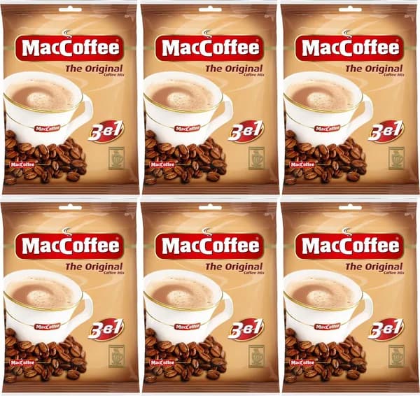 Кофейный напиток MacCoffee 3 в 1 растворимый 20 г 10 шт, комплект: 6 упаковок по 200 г