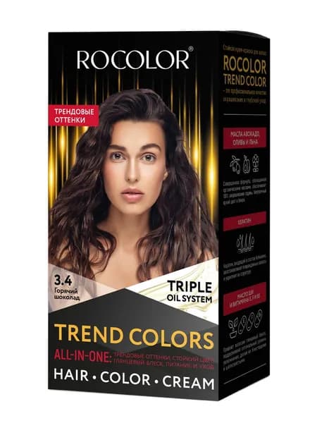 Rocolor Краска для волос 3.4 Горячий шоколад, 50/50/15 мл