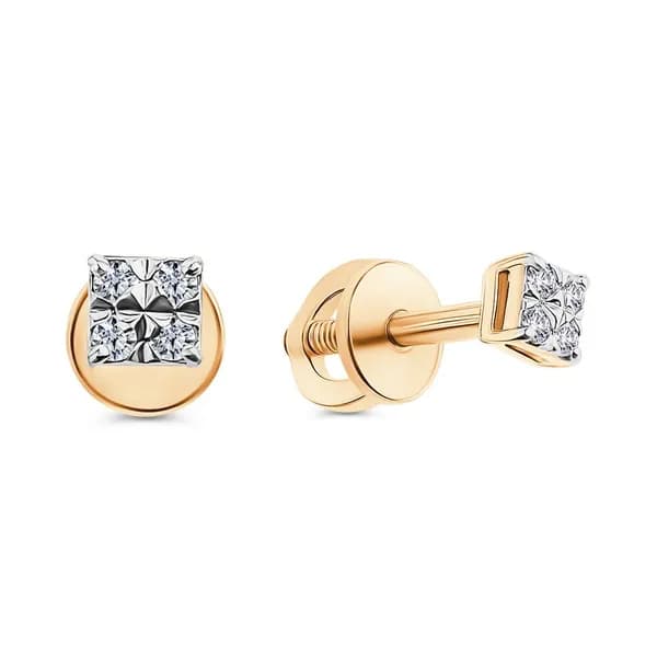 Серьги женские с бриллиантами из красного золота 375 пробы 585GOLD